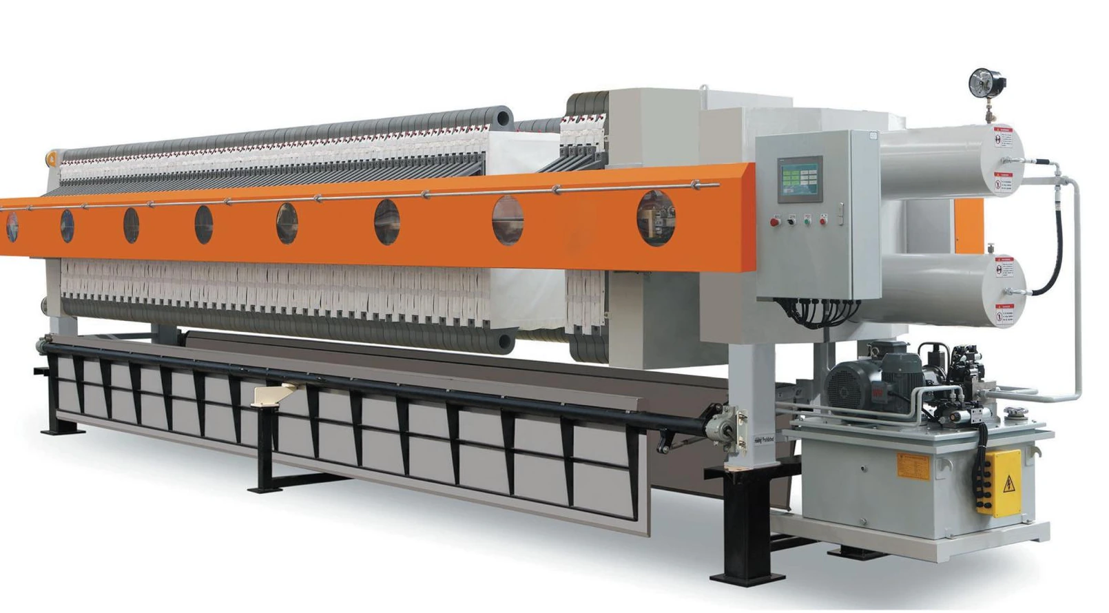 Black and orange filter press configuration