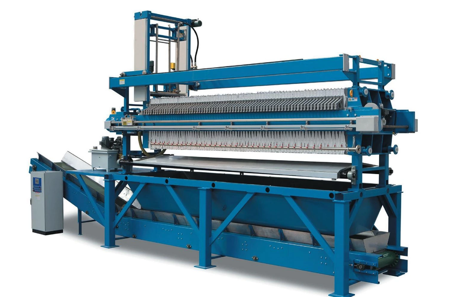 Blue automatic filter press configuration