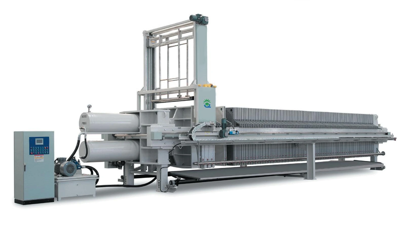 Long automatic filter press configuration