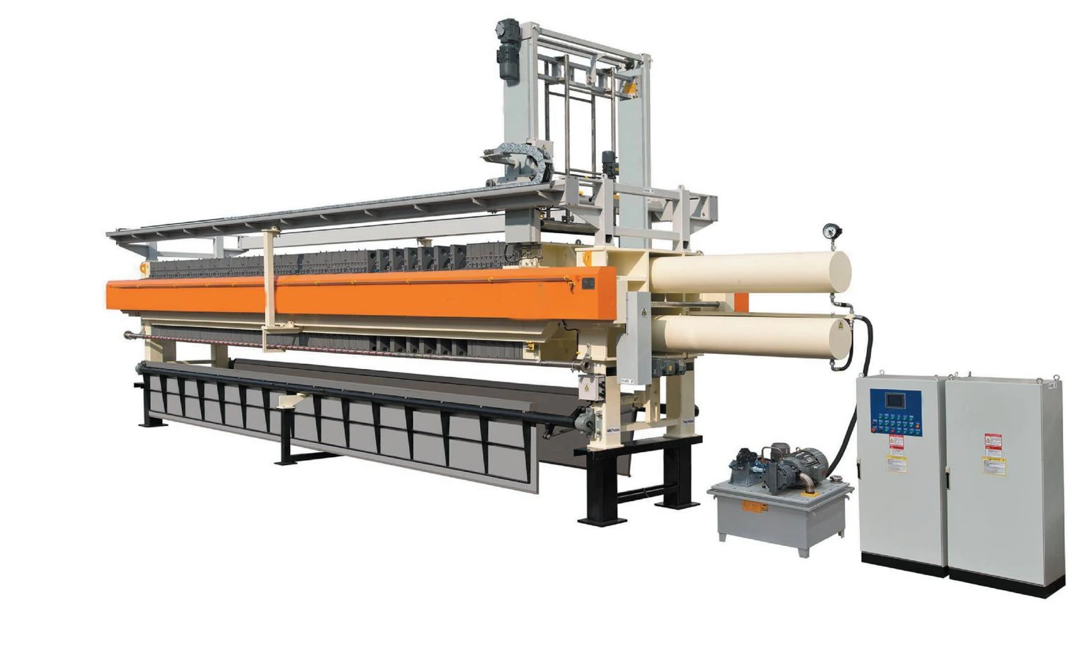 Orange automatic filter press configuration